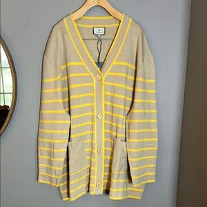 New with tags Tuckernuck Chai Striped Lauren Cardigan Size XXL